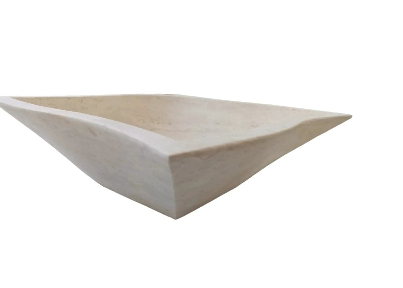 Travertine Vessel Sink - Handcrafted Turkish Modern 17.7 Square by GobekDesign