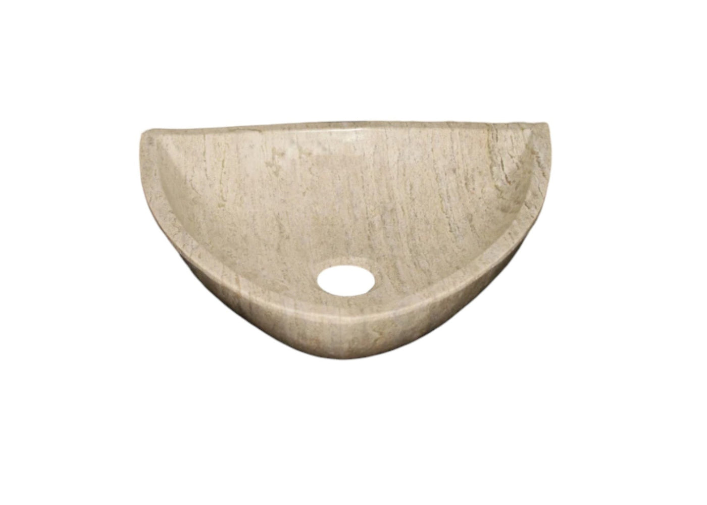 Natural Light Travertine Vein-cut Vessel Sink Polished 16x16x6 by GobekDesign