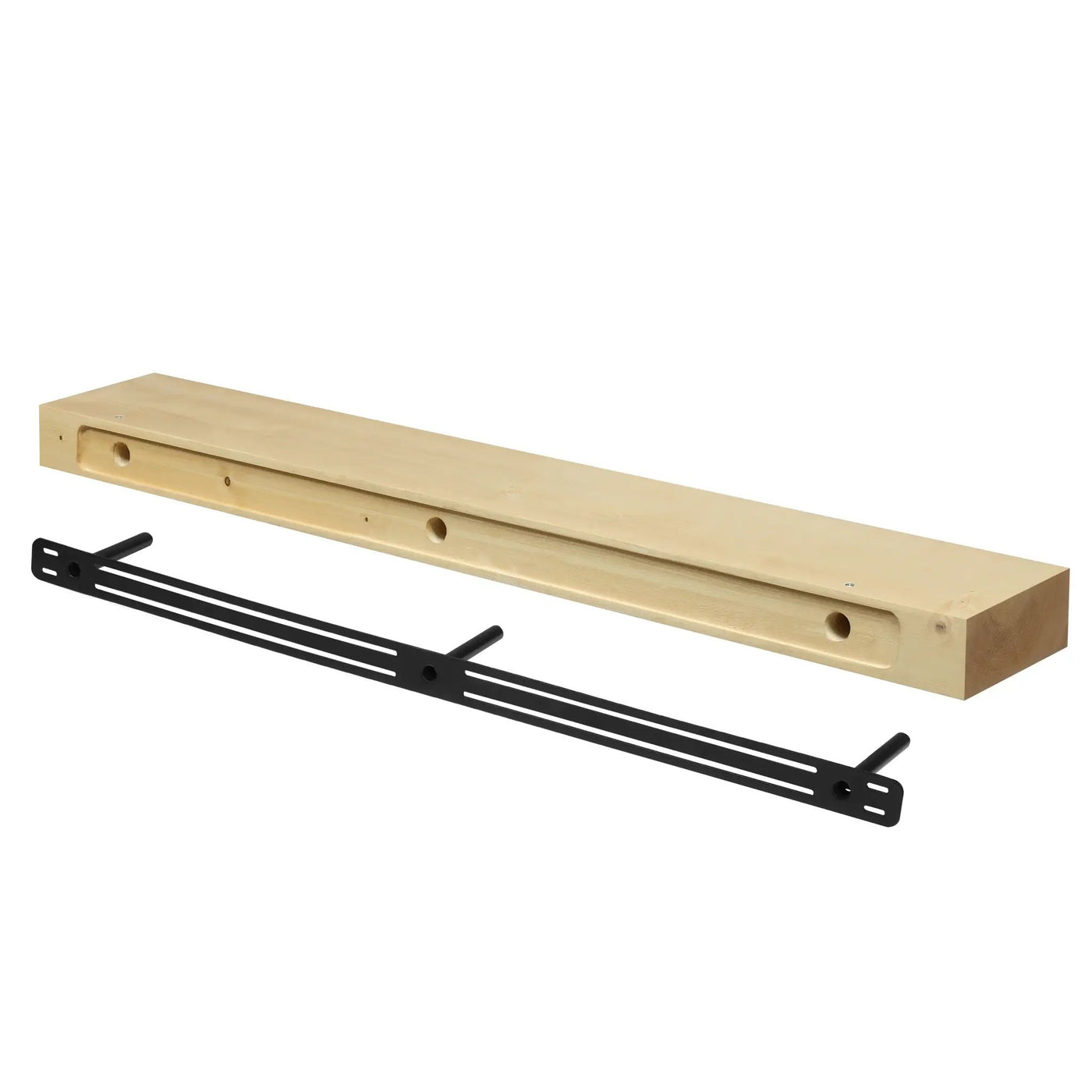 Smooth Solid Floating Timber Fireplace Mantel Shelf by Dogberrycollections