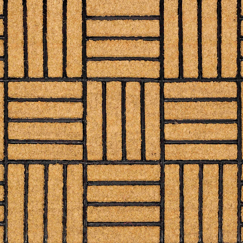 Natural Brushed Coir Parquet Doormat Rubber, Durable by Fab Habitat