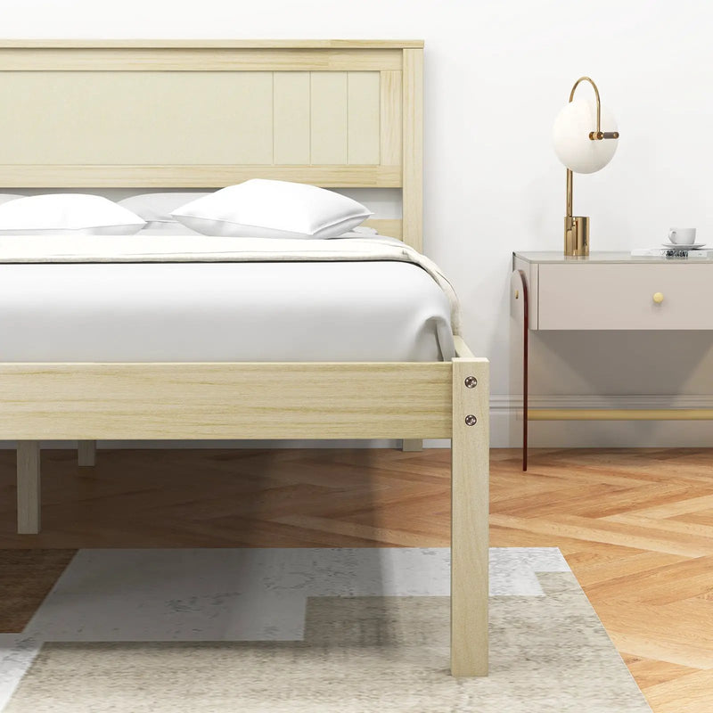 Twin/Full/Queen Size Wooden Bed Frame with Headboard and Slat Support by DirectDeals