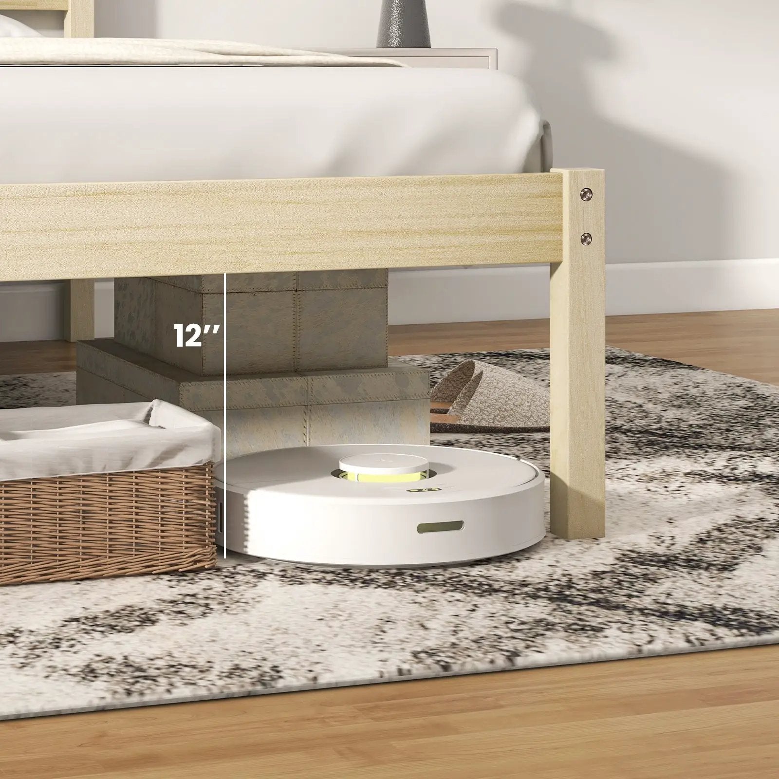 Twin/Full/Queen Size Wooden Bed Frame with Headboard and Slat Support by DirectDeals