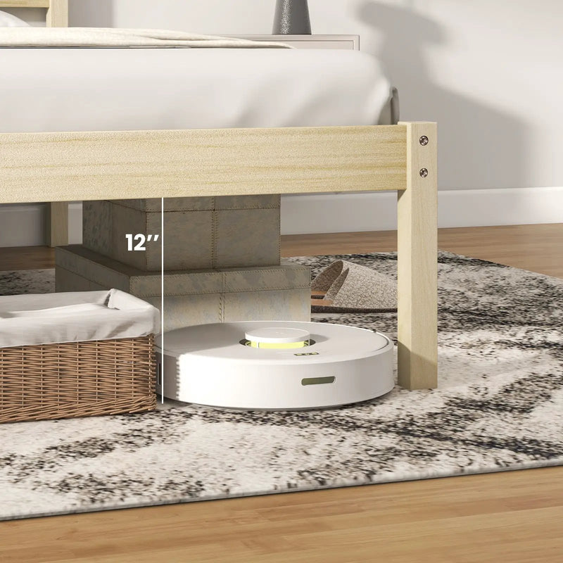 Twin/Full/Queen Size Wooden Bed Frame with Headboard and Slat Support by DirectDeals