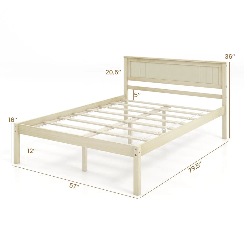 Twin/Full/Queen Size Wooden Bed Frame with Headboard and Slat Support by DirectDeals