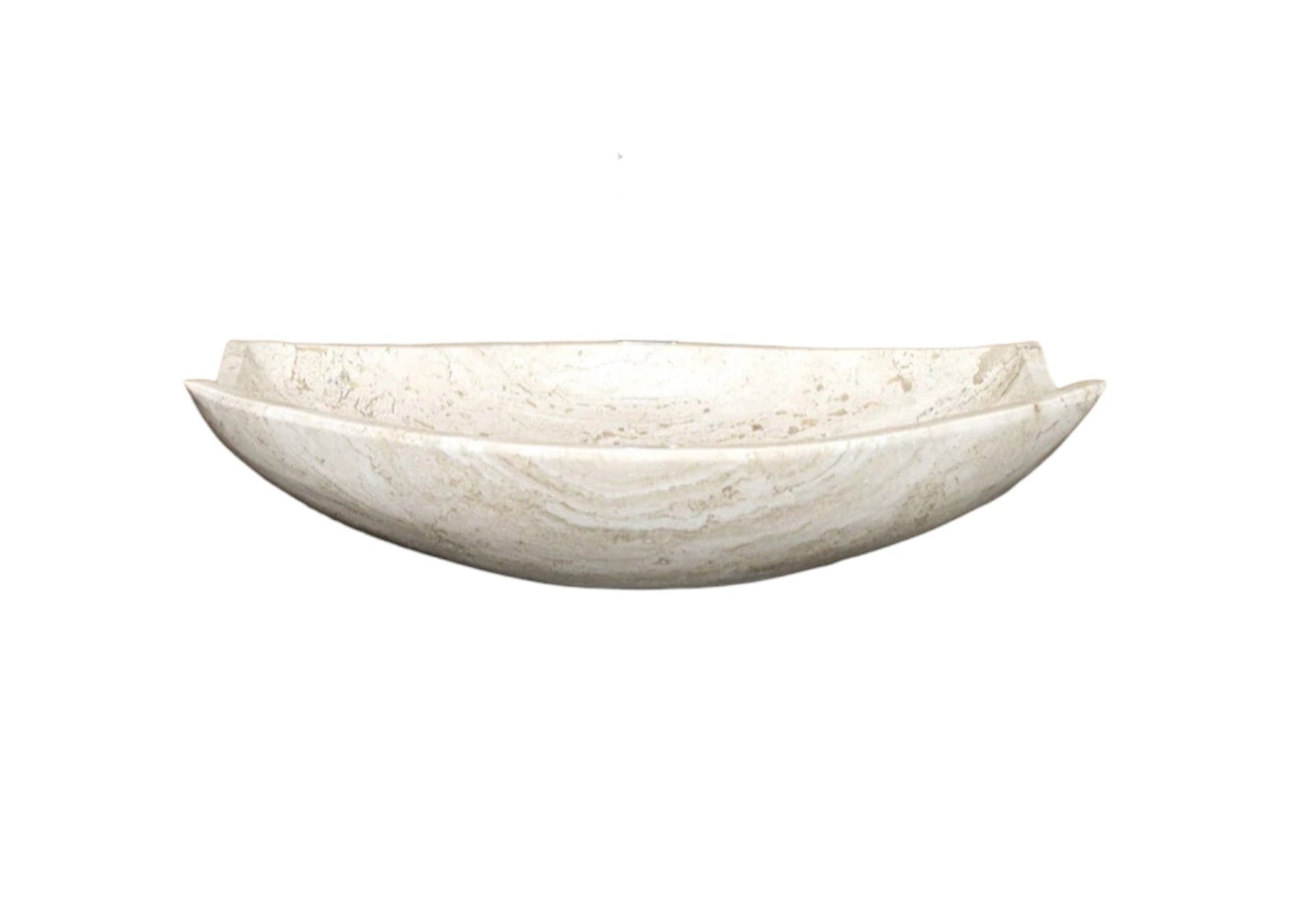Natural Polished Stone Vessel Travertine Sink (W)20" (L)12.5" (H)4.5" by GobekDesign