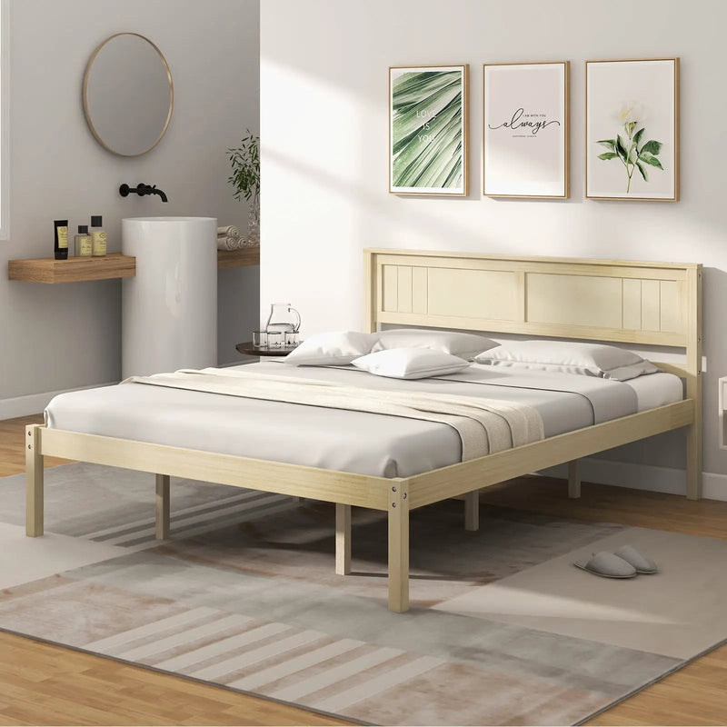 Twin/Full/Queen Size Wooden Bed Frame with Headboard and Slat Support by DirectDeals