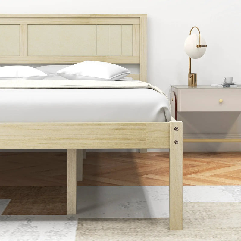 Twin/Full/Queen Size Wooden Bed Frame with Headboard and Slat Support by DirectDeals