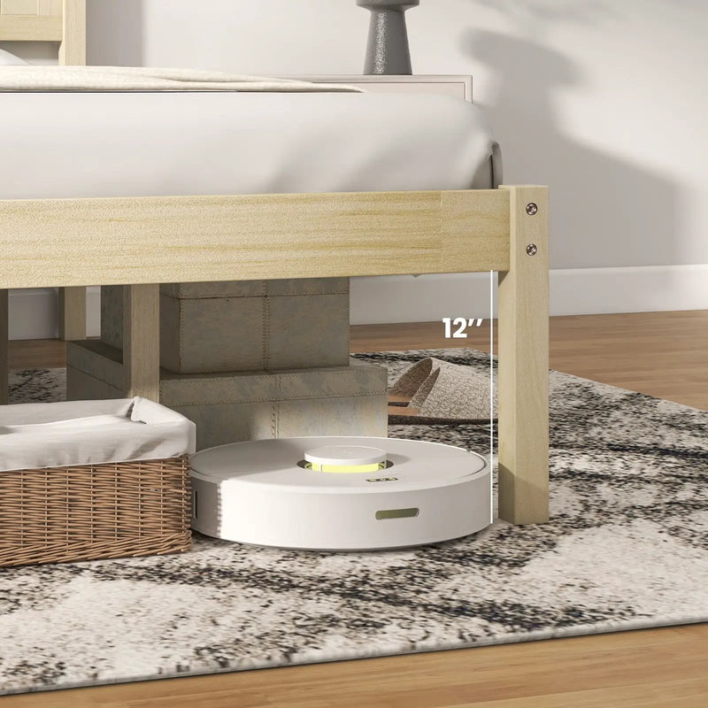 Twin/Full/Queen Size Wooden Bed Frame with Headboard and Slat Support by DirectDeals