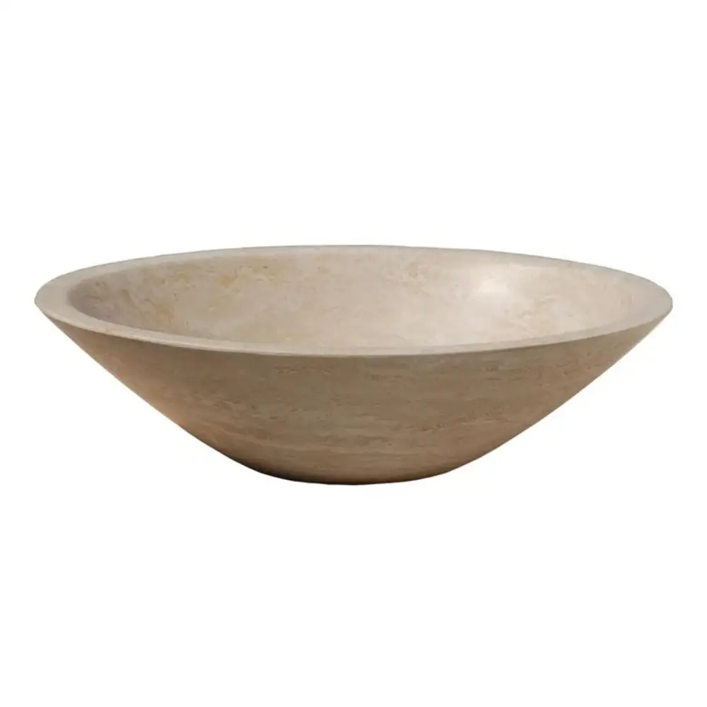 Natural Travertine Handcrafted Oval Vessel Sink Classic 22x18x6 by GobekDesign