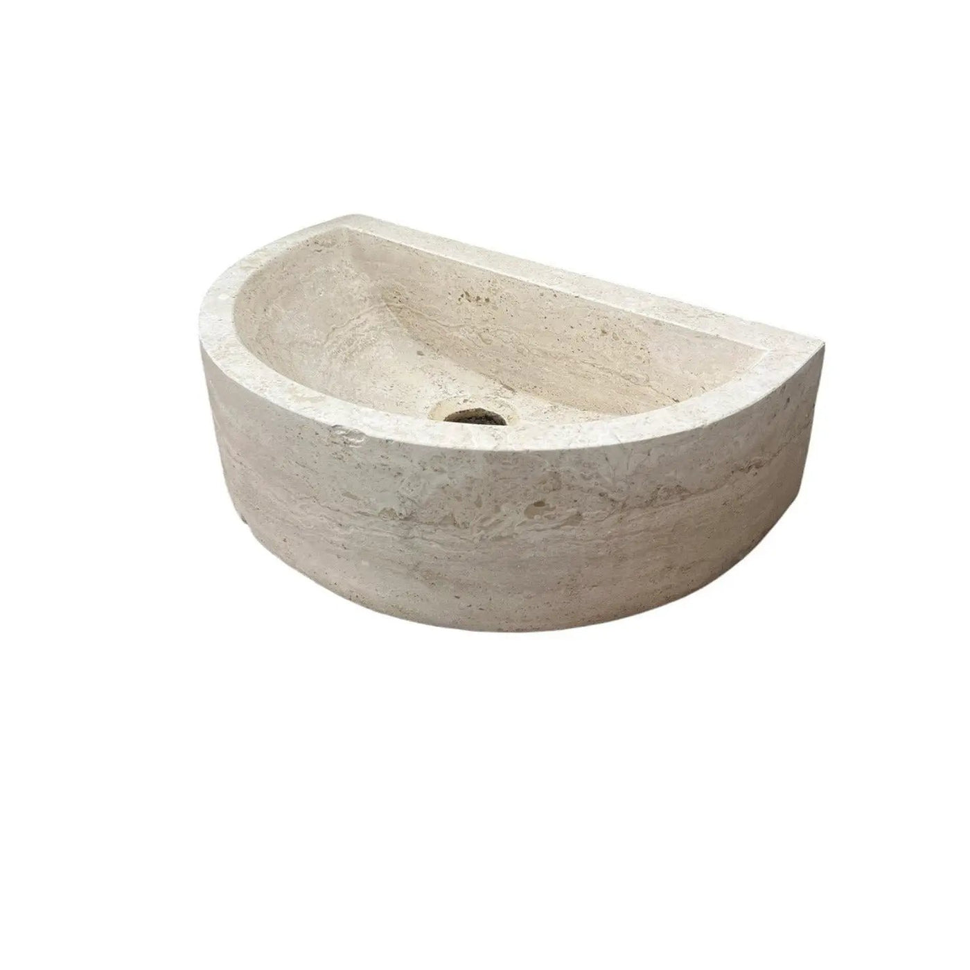 Light Travertine Sculptural Vessel Sink - Honed and Filled 10x16 by GobekDesign