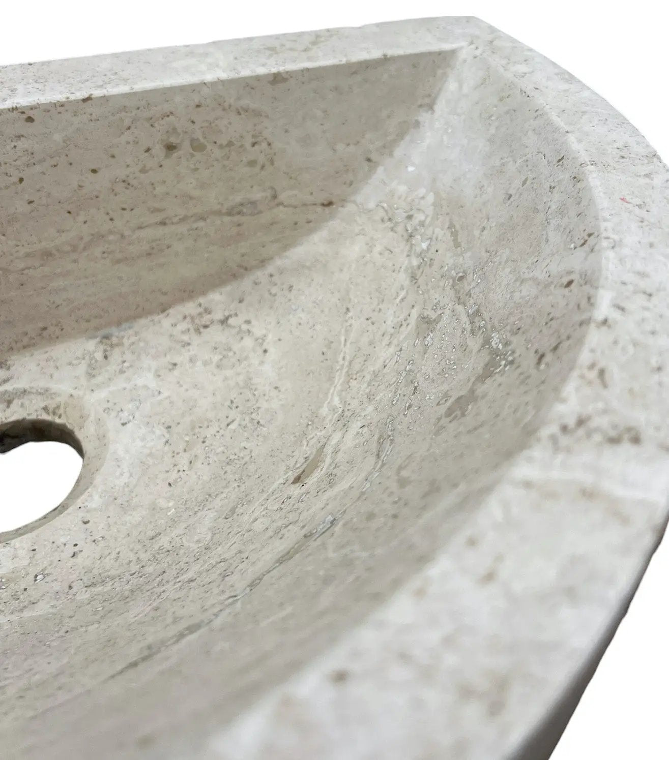 Light Travertine Sculptural Vessel Sink - Honed and Filled 10x16 by GobekDesign