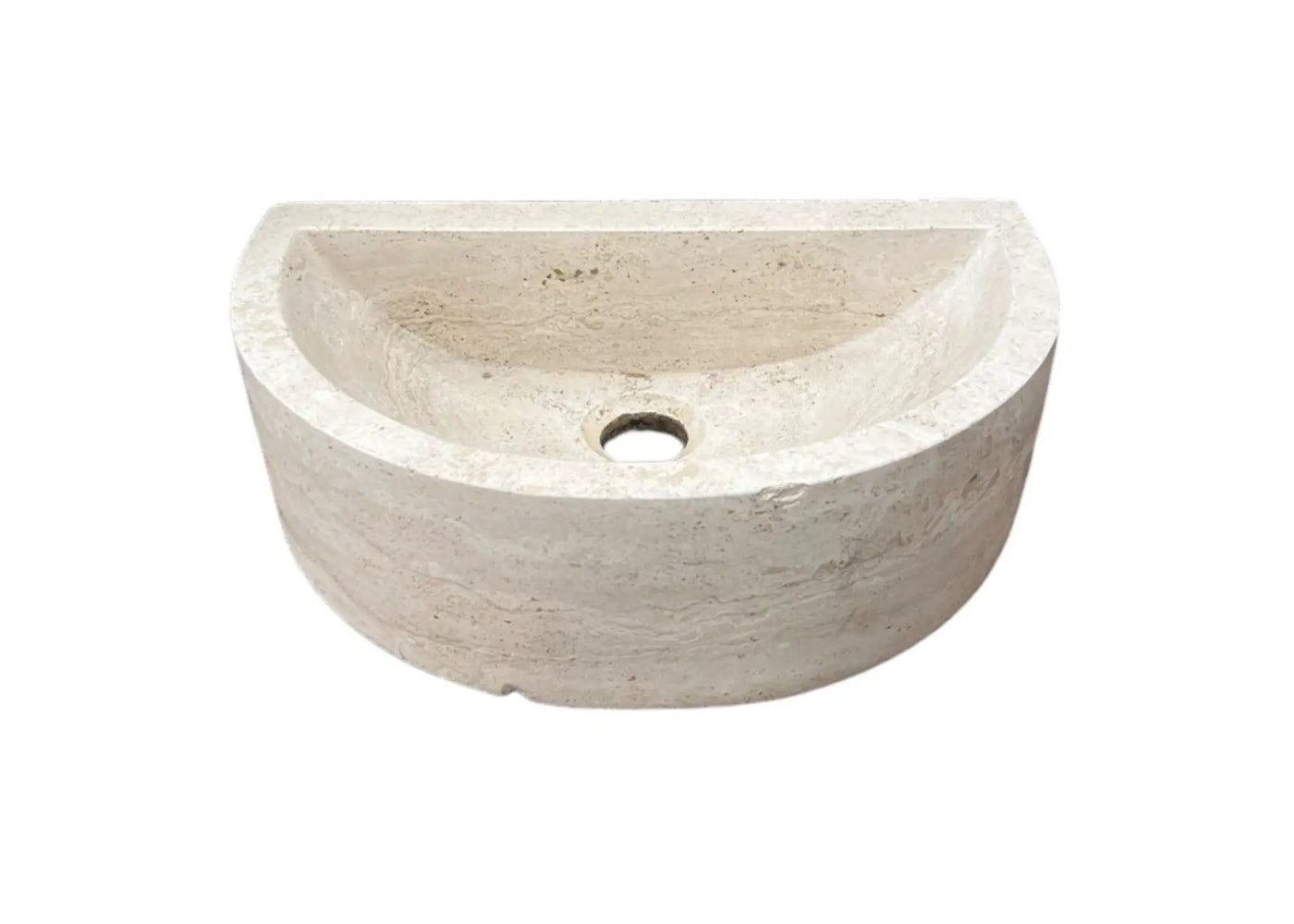 Light Travertine Sculptural Vessel Sink - Honed and Filled 10x16 by GobekDesign