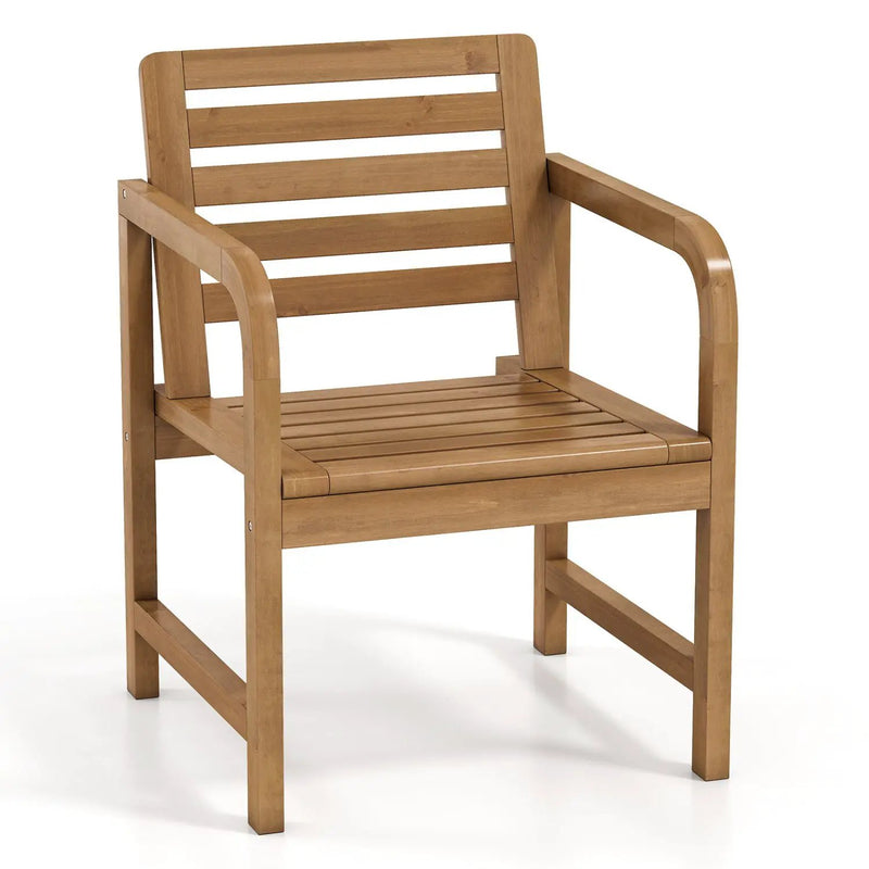 Teak Wood Patio Armchair with Slanted Back by DirectDeals