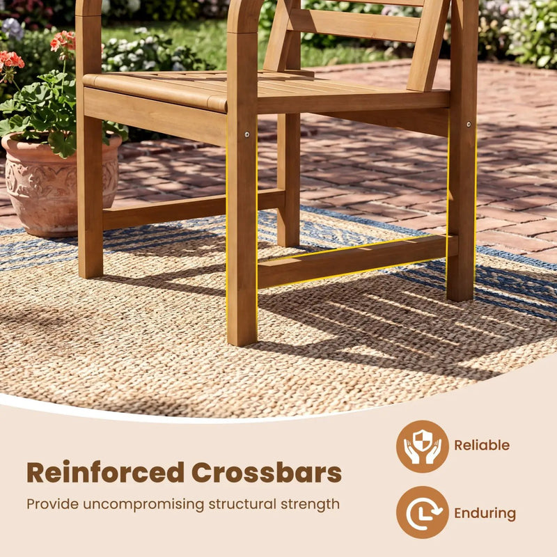 Teak Wood Patio Armchair with Slanted Back by DirectDeals