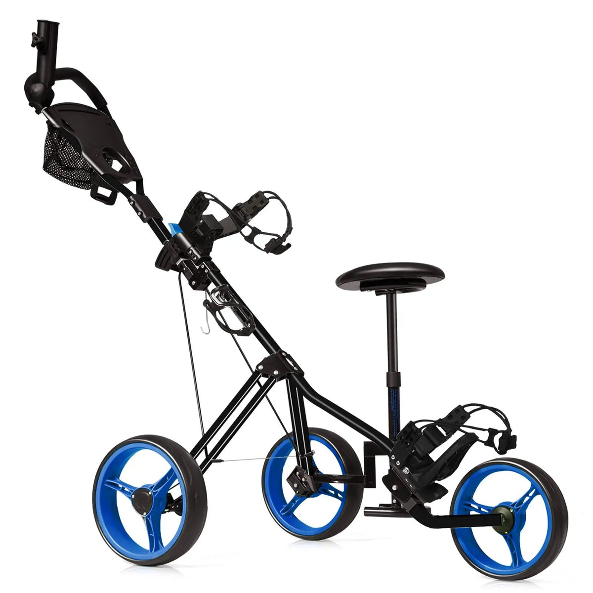 3 Wheels Push Pull Golf Trolley with Scoreboard Bag by DirectDeals