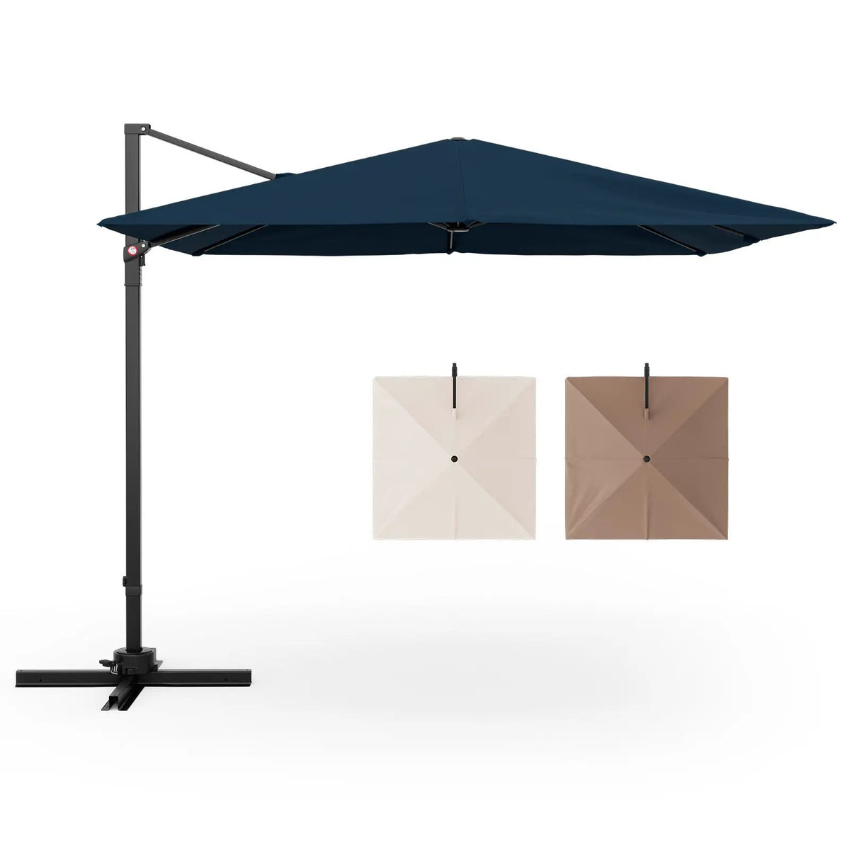 9.5 Feet Square Patio Cantilever Umbrella with 360° Rotation by DirectDeals