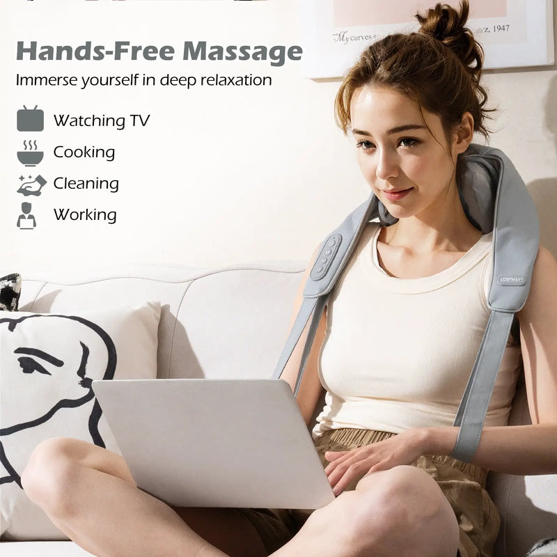 Neck Shoulder Massager 4D Deep Tissue Kneading Shiatsu Massage Machine by DirectDeals