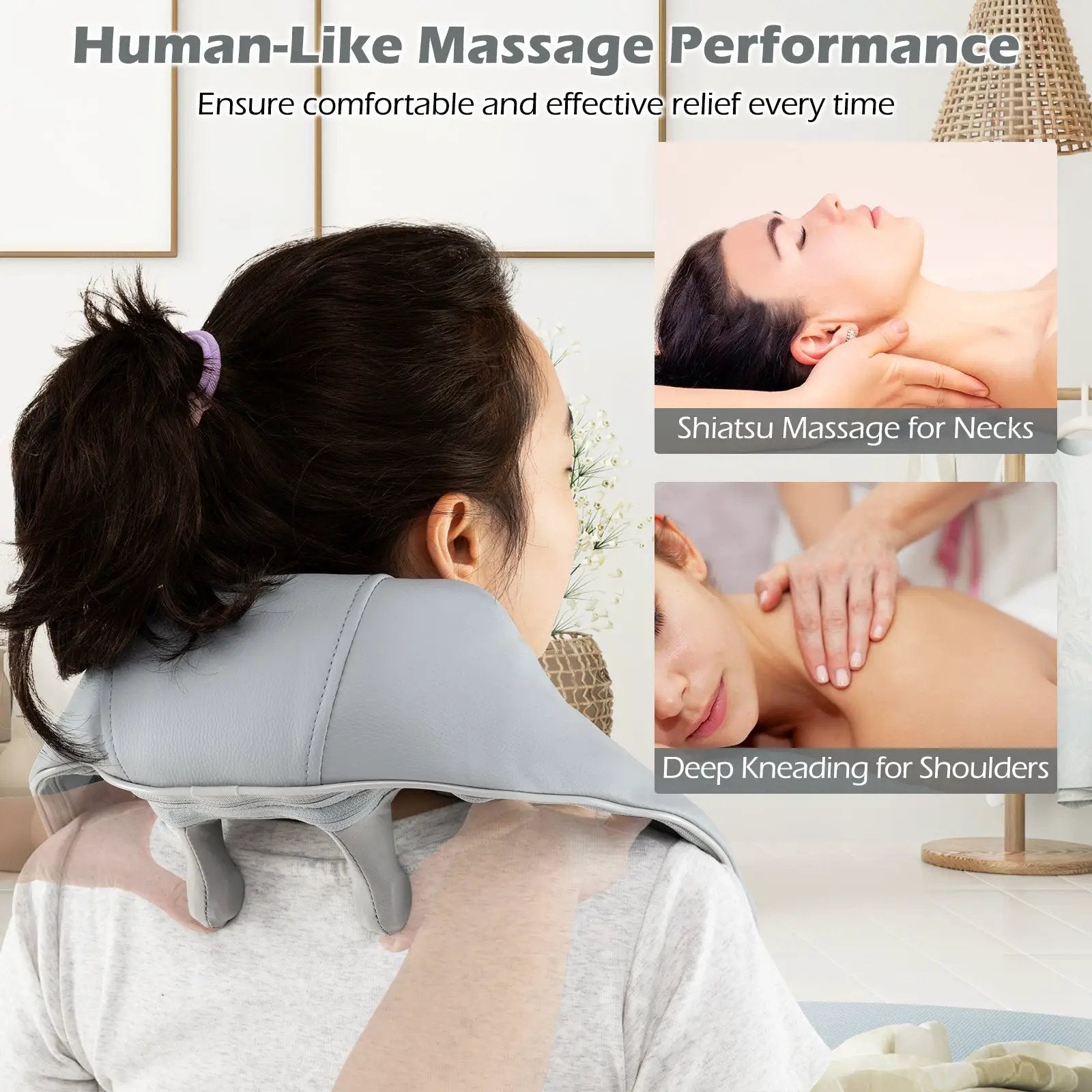 Neck Shoulder Massager 4D Deep Tissue Kneading Shiatsu Massage Machine by DirectDeals