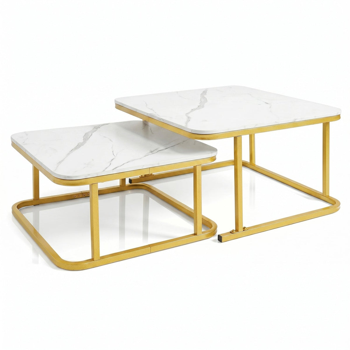 Nesting Coffee Table Set of 2 with Faux Marble Top by DirectDeals