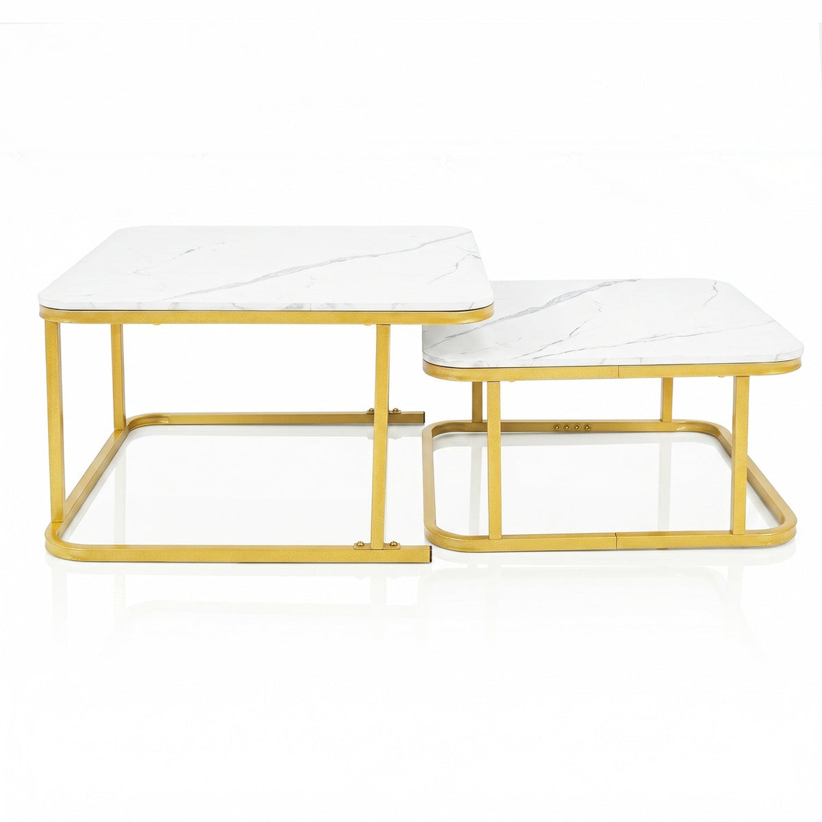 Nesting Coffee Table Set of 2 with Faux Marble Top by DirectDeals