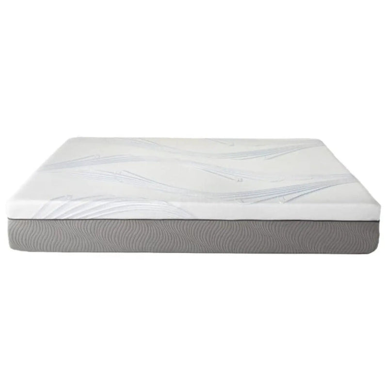 New Pluma White/Gray 12" SensaFlex GelLux Queen Mattress by Ornate Furniture