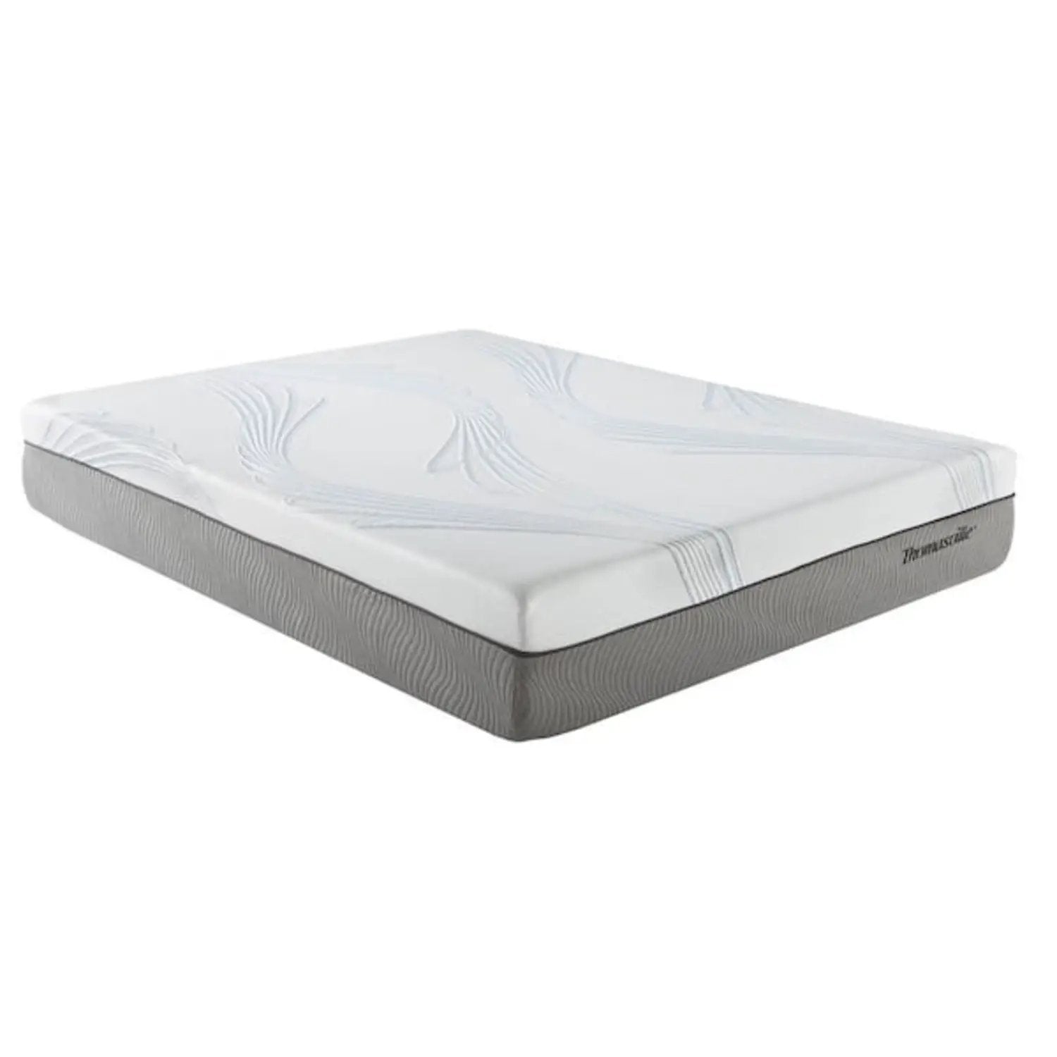 New Pluma White/Gray 12" SensaFlex GelLux Queen Mattress by Ornate Furniture