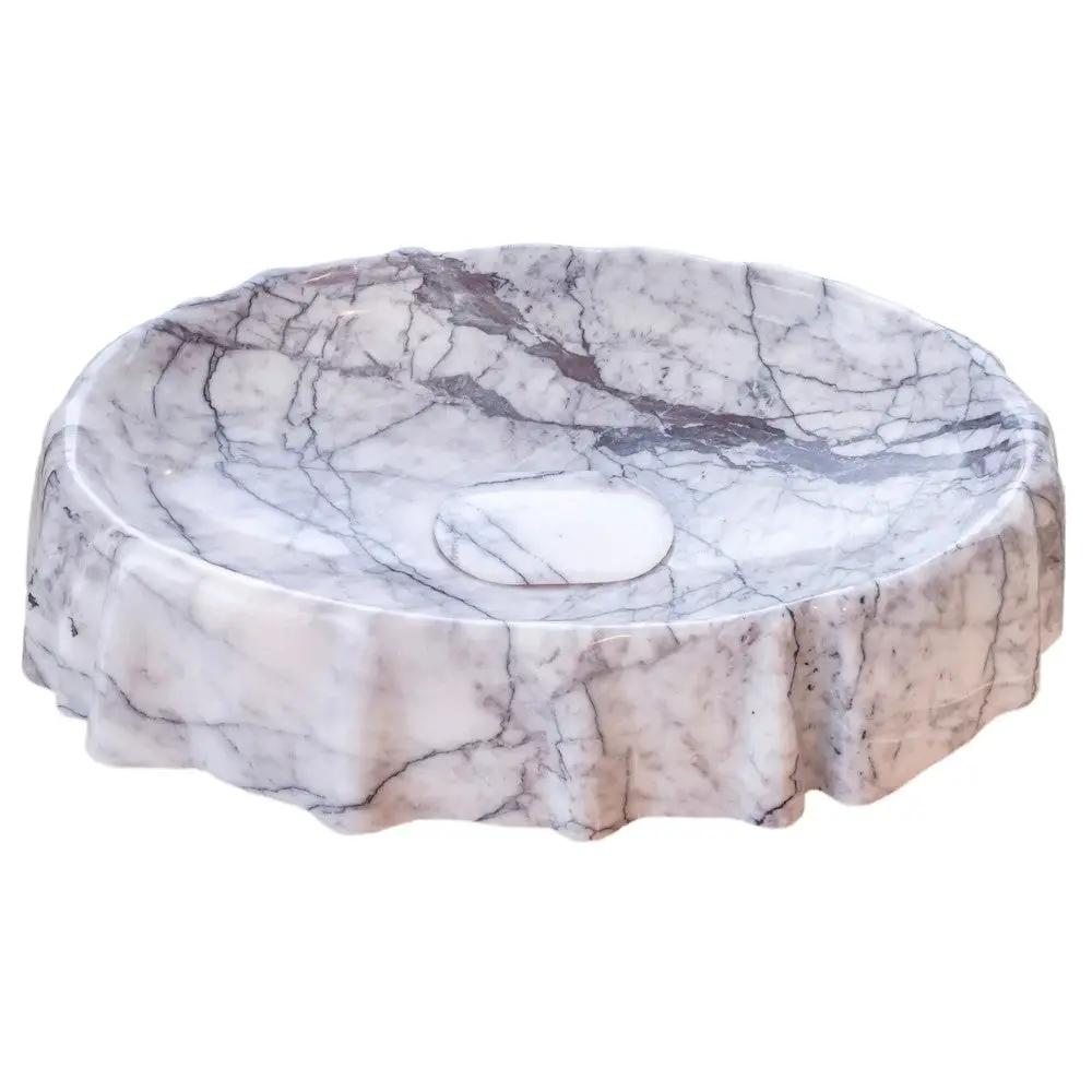 New York Marble Sculptural Artistic Vessel Sink - Polished 16x26 by GobekDesign