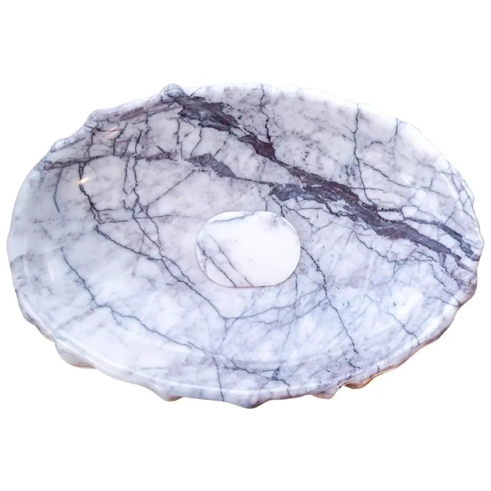 New York Marble Sculptural Artistic Vessel Sink - Polished 16x26 by GobekDesign