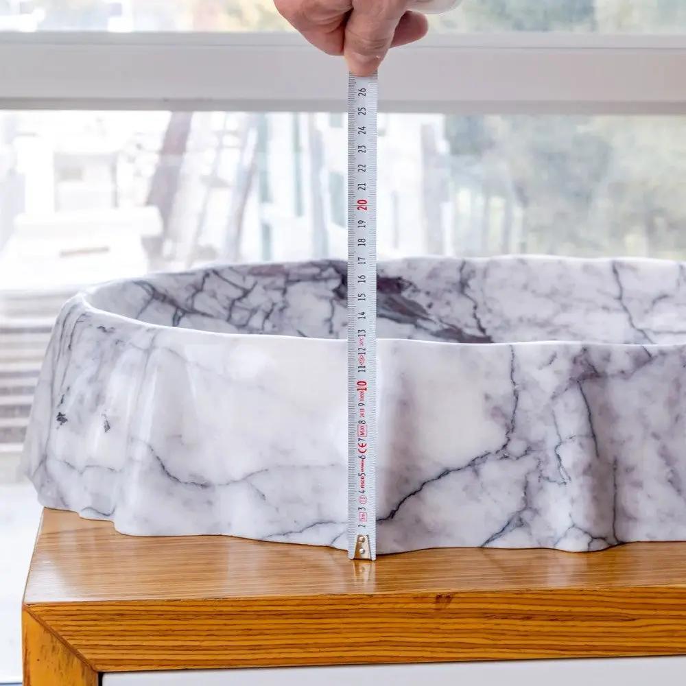 New York Marble Sculptural Artistic Vessel Sink - Polished 16x26 by GobekDesign