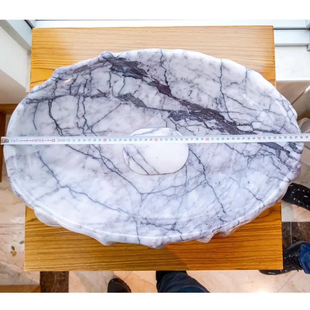 New York Marble Sculptural Artistic Vessel Sink - Polished 16x26 by GobekDesign