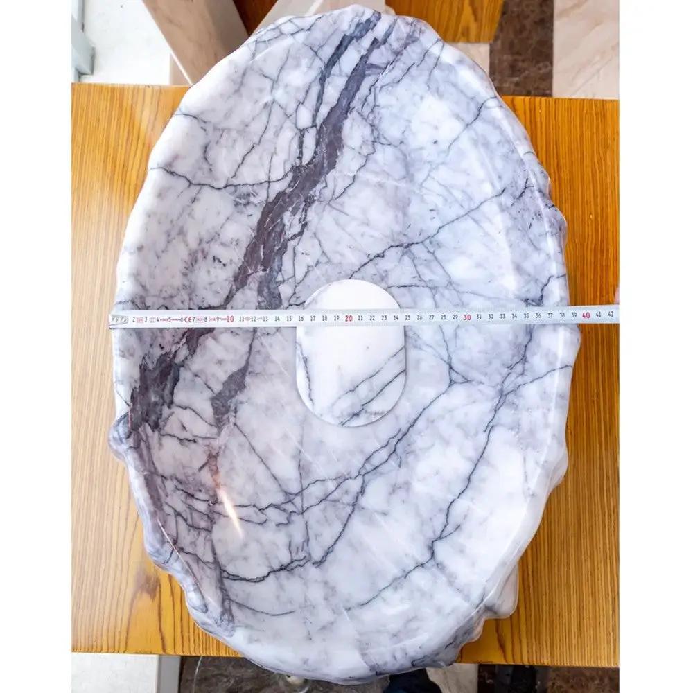 New York Marble Sculptural Artistic Vessel Sink - Polished 16x26 by GobekDesign