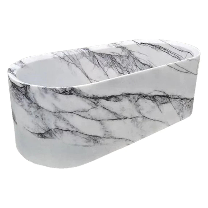 New York Marble Bathtub Hand-carved from Solid Marble Block (W)32" (L)73" (H)24" by GobekDesign