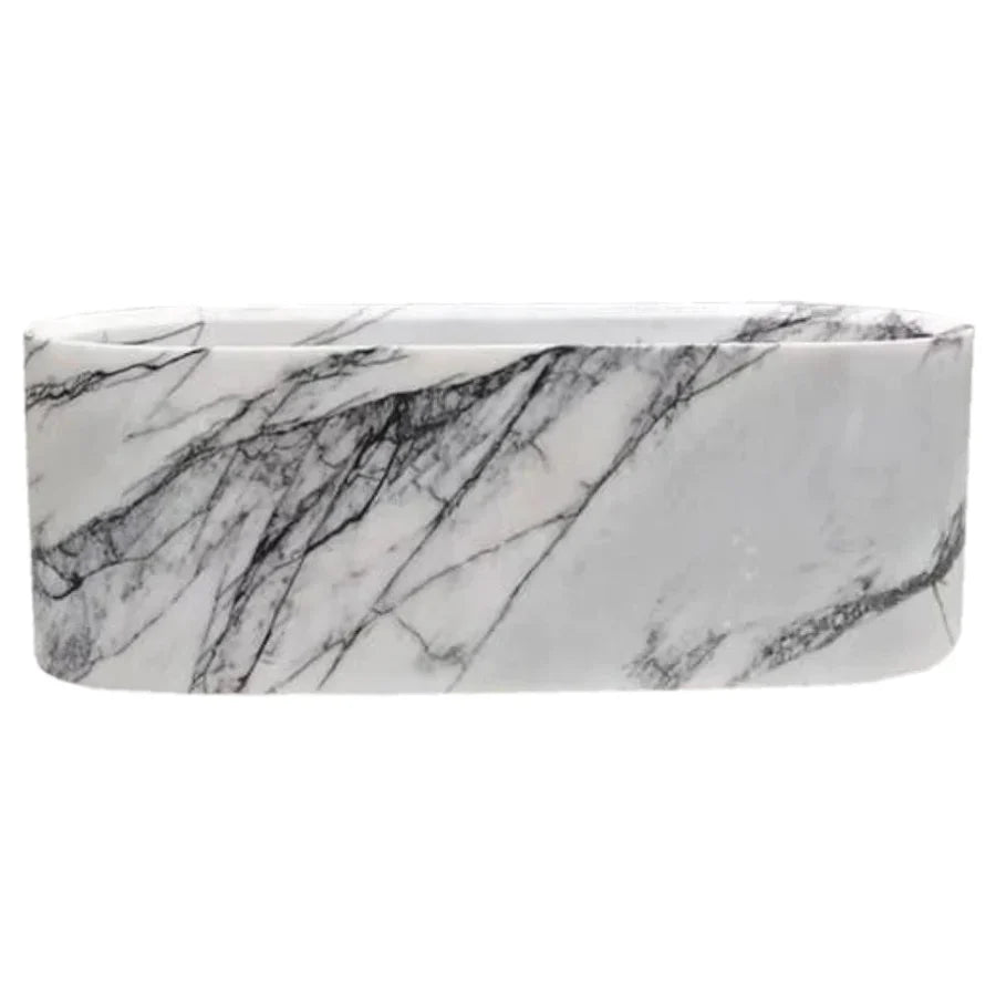 New York Marble Bathtub Hand-carved from Solid Marble Block (W)32" (L)73" (H)24" by GobekDesign