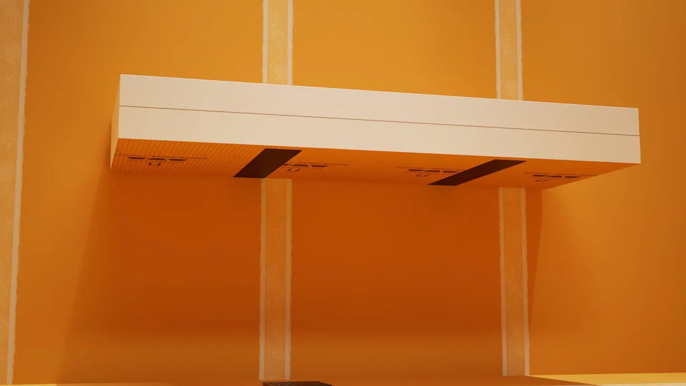 The Original Floating Shower Bench Kit­™ with Orange Waterproof Board & Original Shower Bench Bracket® by The Original Granite Bracket