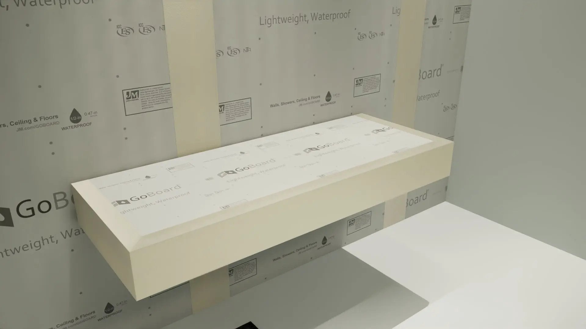 The Original Floating Shower Bench Kit­™ with GoBoard® & Original Shower Bench Bracket® by The Original Granite Bracket