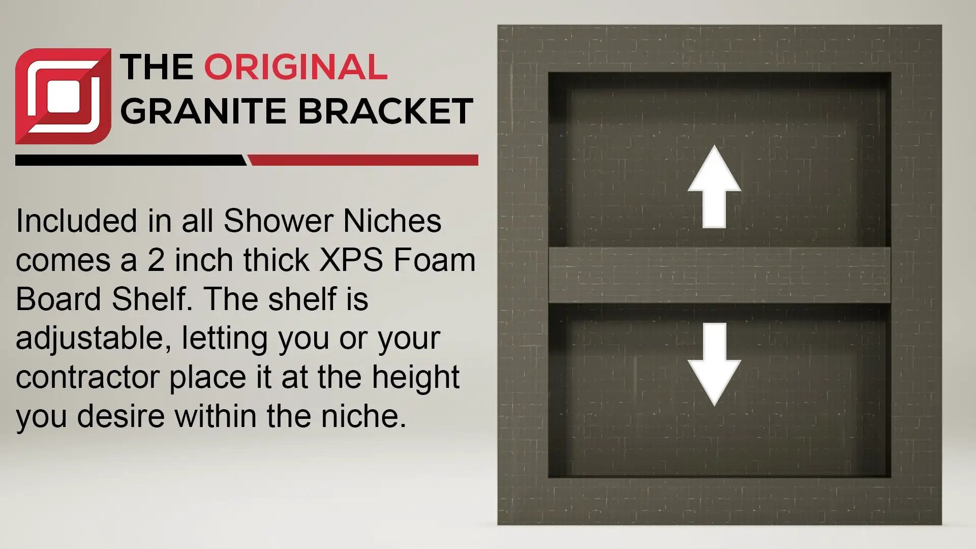 The Original™ Shower Niche by The Original Granite Bracket