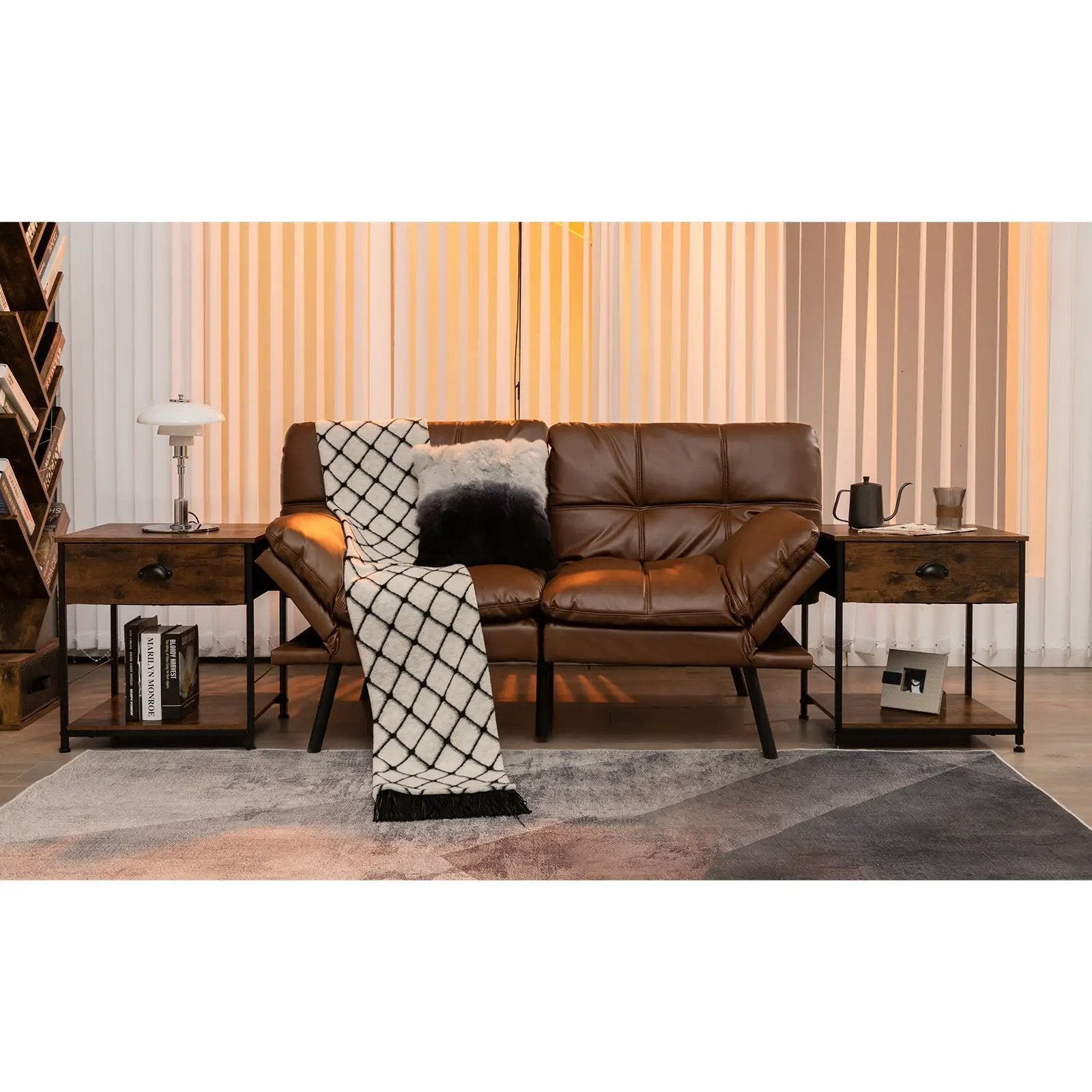 2 Tiers Nightstand with Open Storage Shelf for Living Room Bedroom by DirectDeals