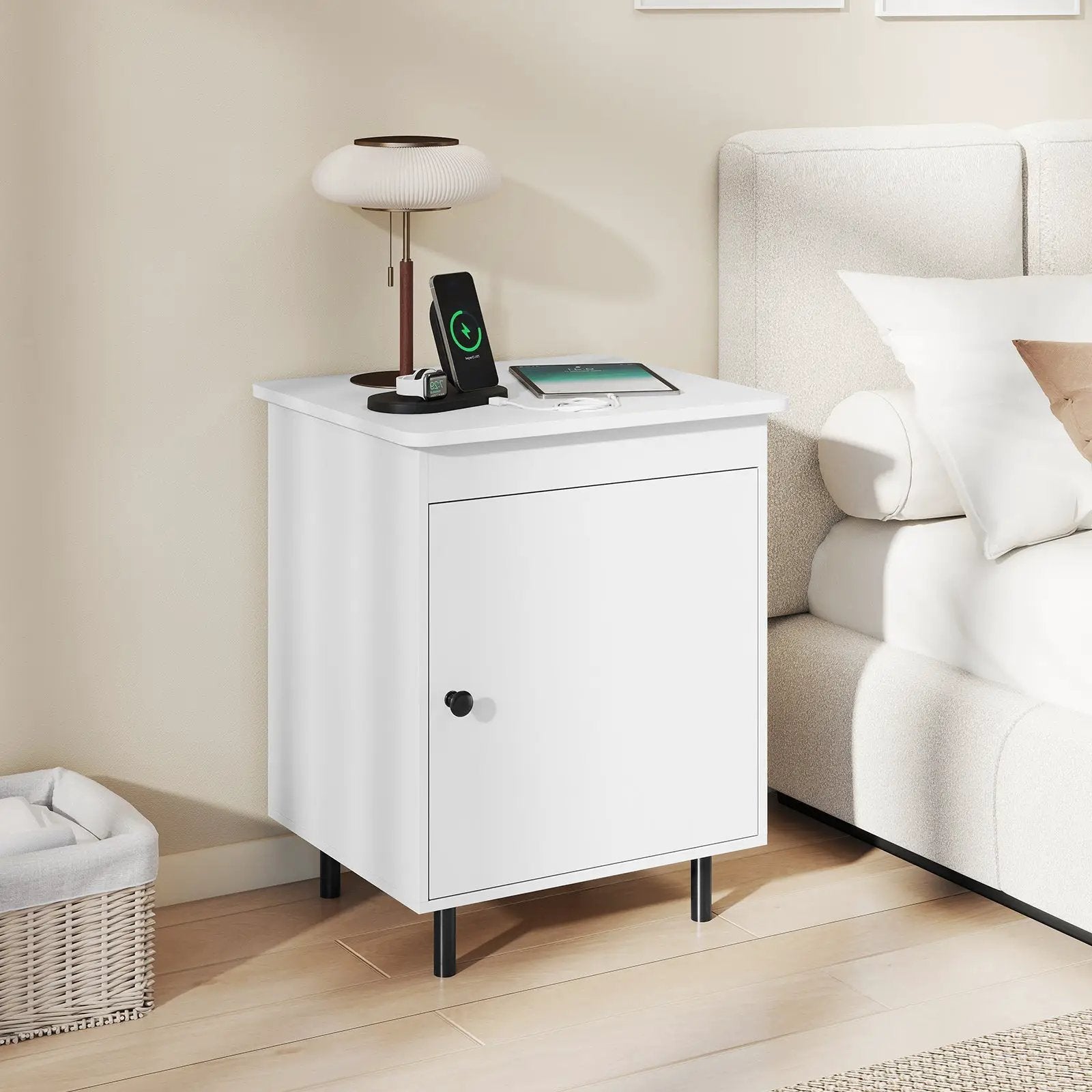 Nightstand Mid Century End Tables with Door by DirectDeals
