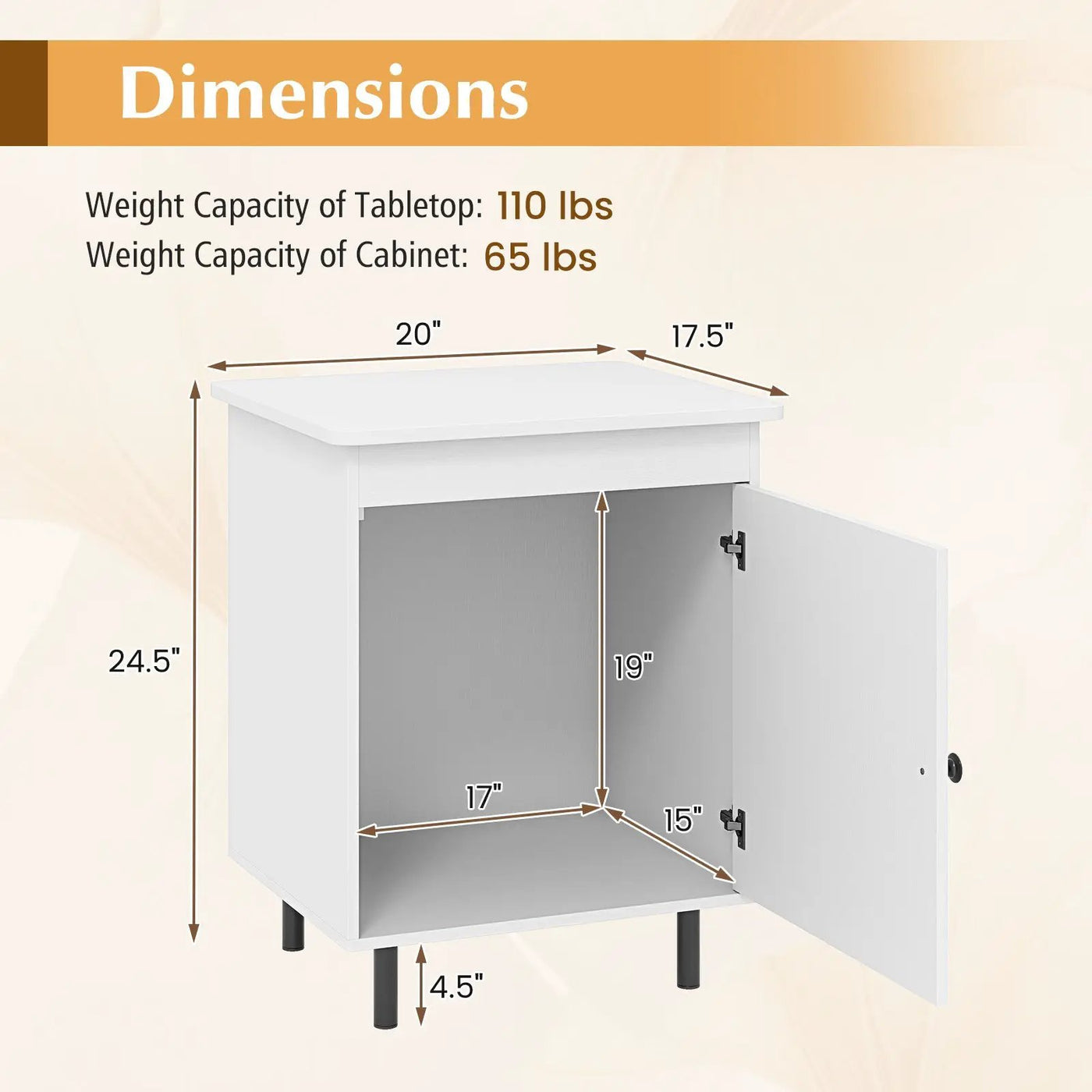 Nightstand Mid Century End Tables with Door by DirectDeals