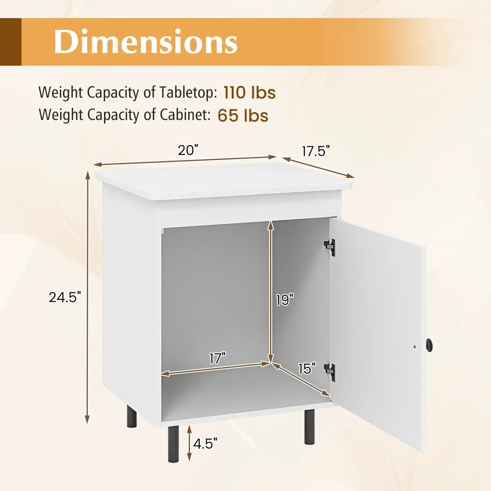 Nightstand Mid Century End Tables with Door by DirectDeals