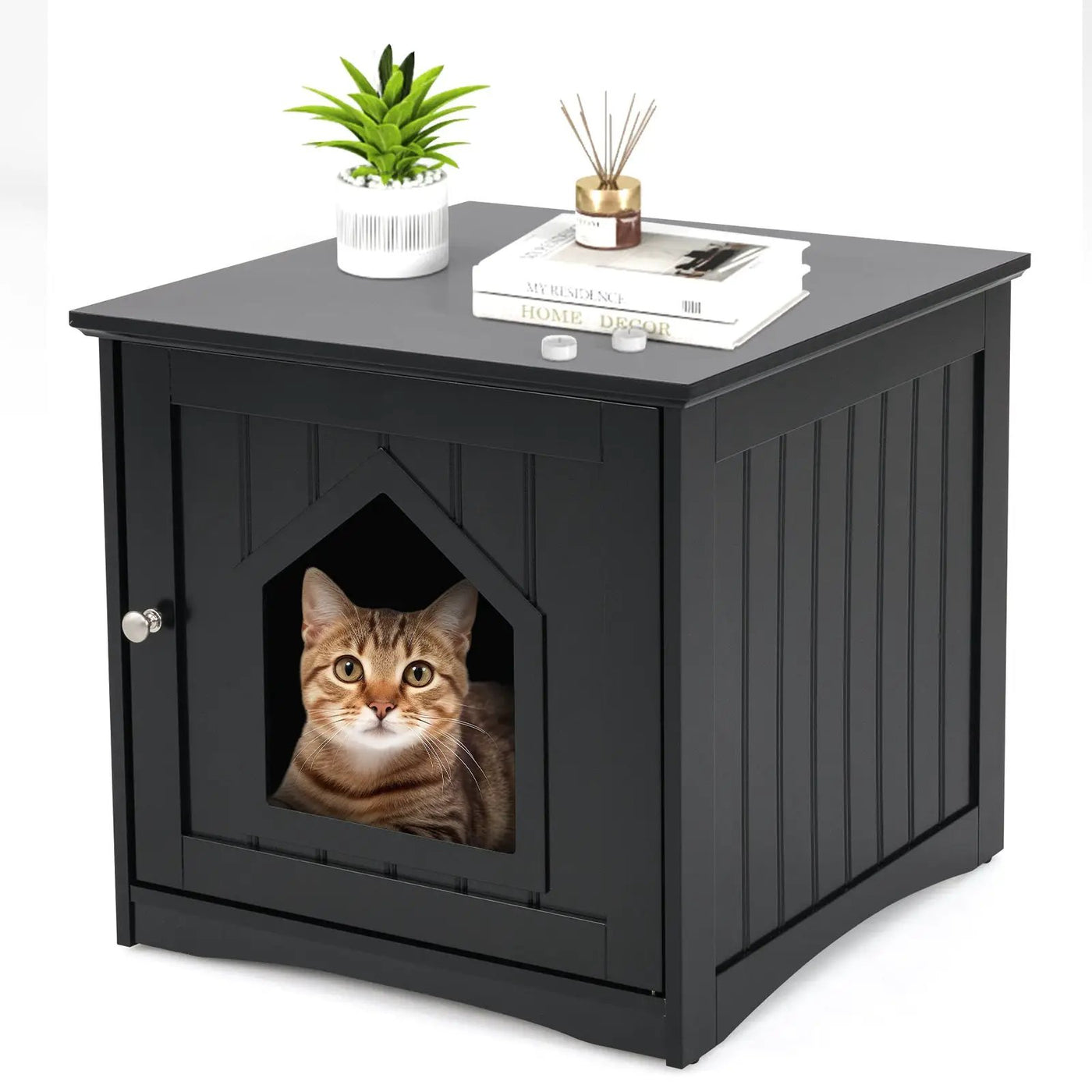 Sidetable Nightstand Weatherproof Multi-function Cat House by DirectDeals