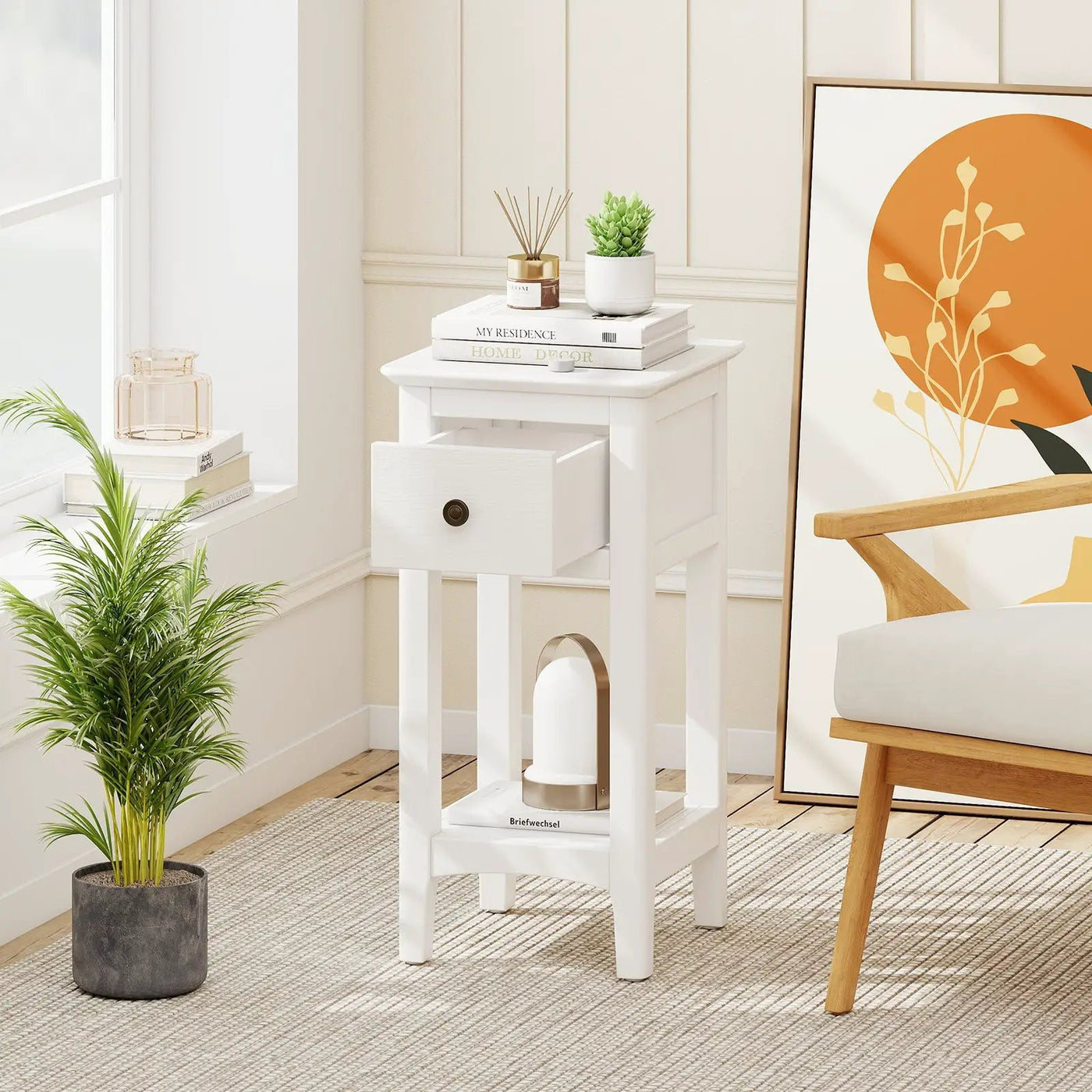 3-Tier Nightstand with Drawer and Open Storage Shelf by DirectDeals
