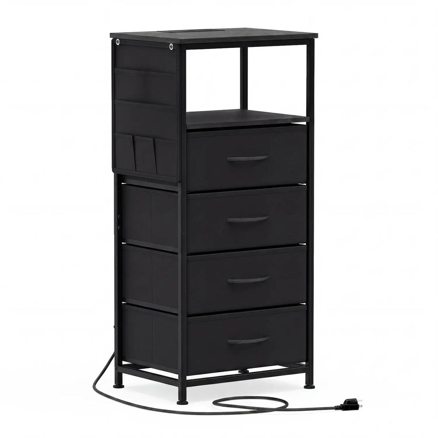 Nightstand with Integrated Charging Station 34" Modern Bedside Table by DirectDeals
