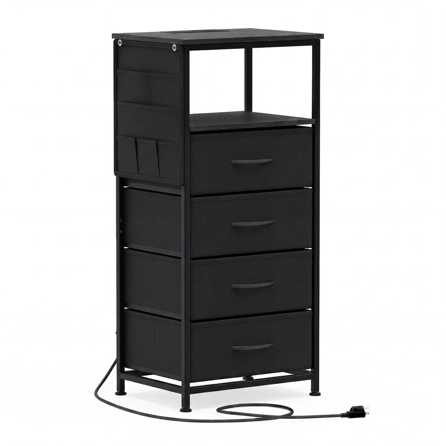 Nightstand with Integrated Charging Station 34" Modern Bedside Table by DirectDeals