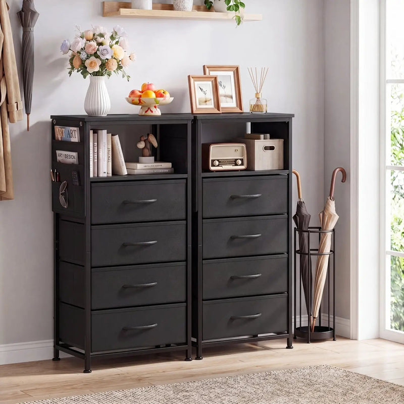 Nightstand with Integrated Charging Station 34" Modern Bedside Table by DirectDeals