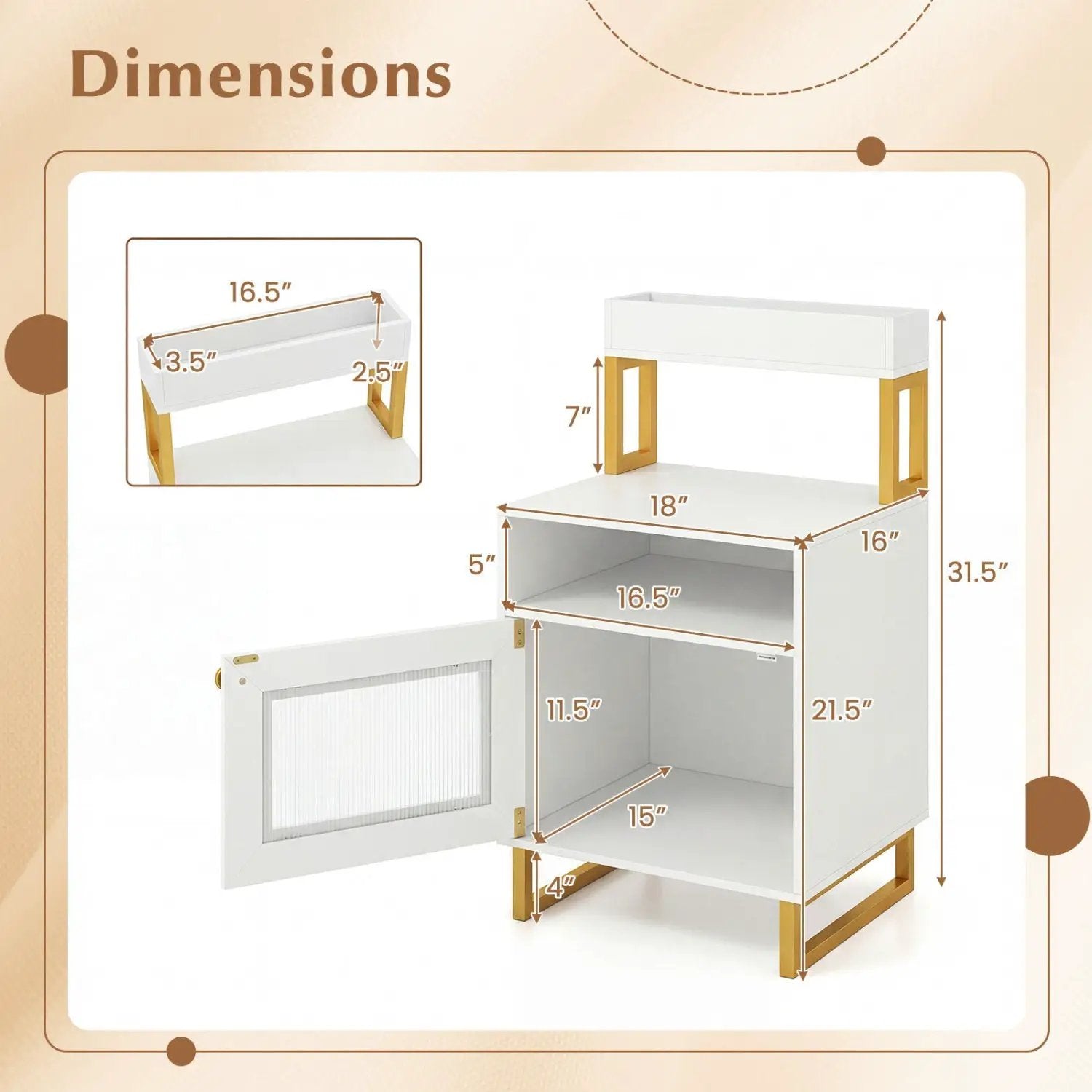 Nightstand with LED Lights Modern End Table with Top Tray Open Compartment and Storage Cabinet by DirectDeals