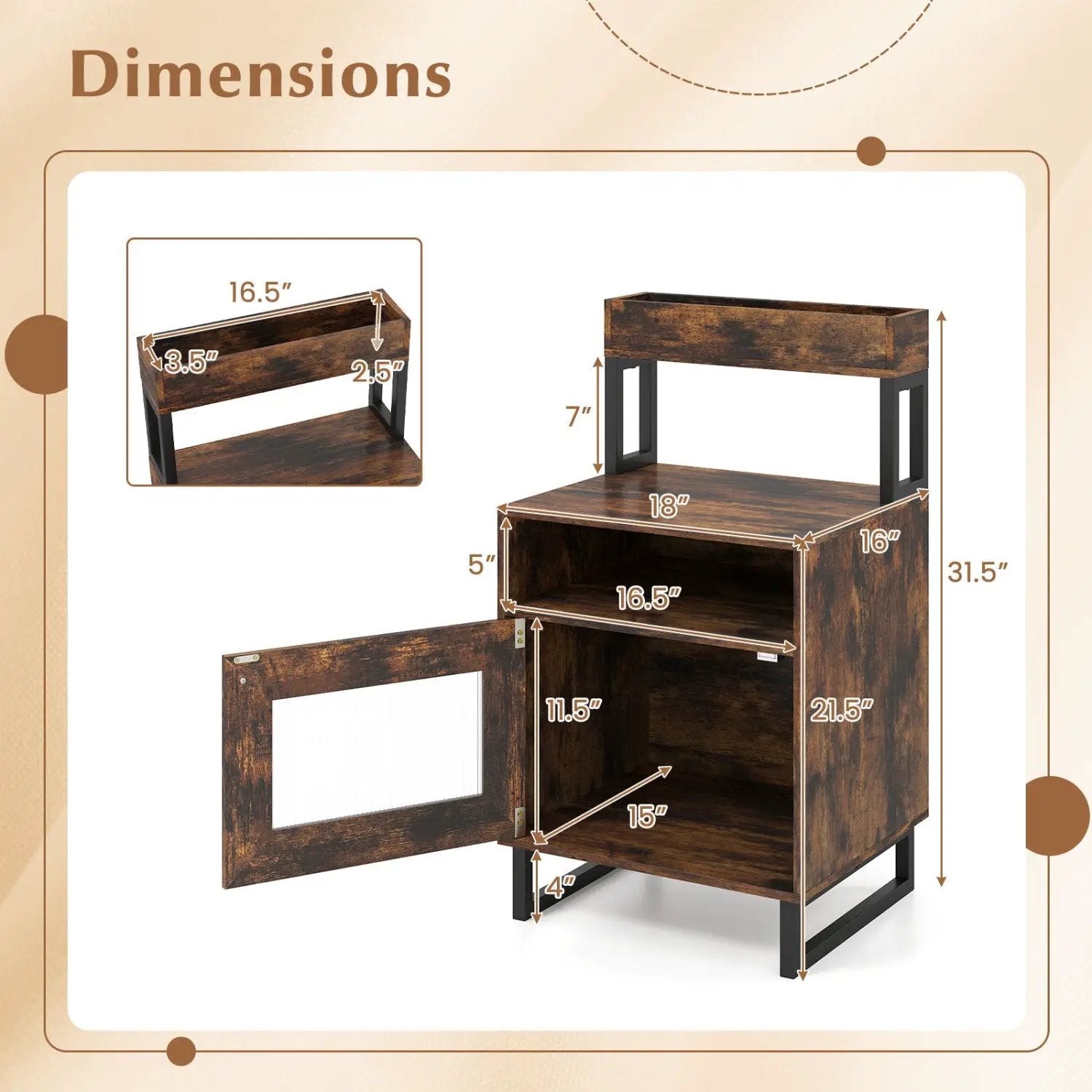 Nightstand with LED Lights Modern End Table with Top Tray Open Compartment and Storage Cabinet by DirectDeals
