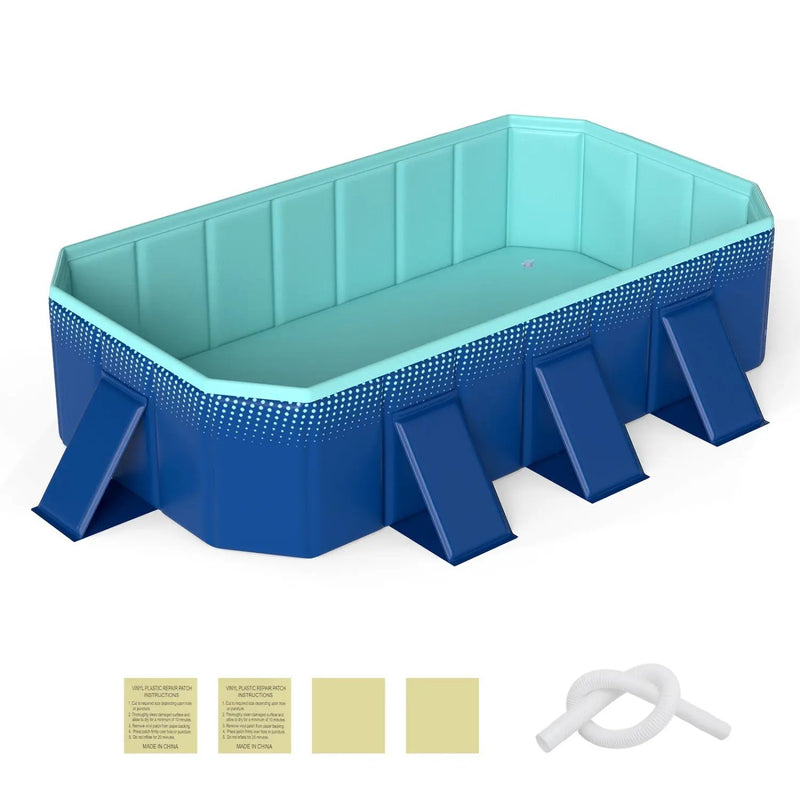 Non-Inflatable Swimming Pool Portable Around Ground Pool with 24 Wall Panels by DirectDeals