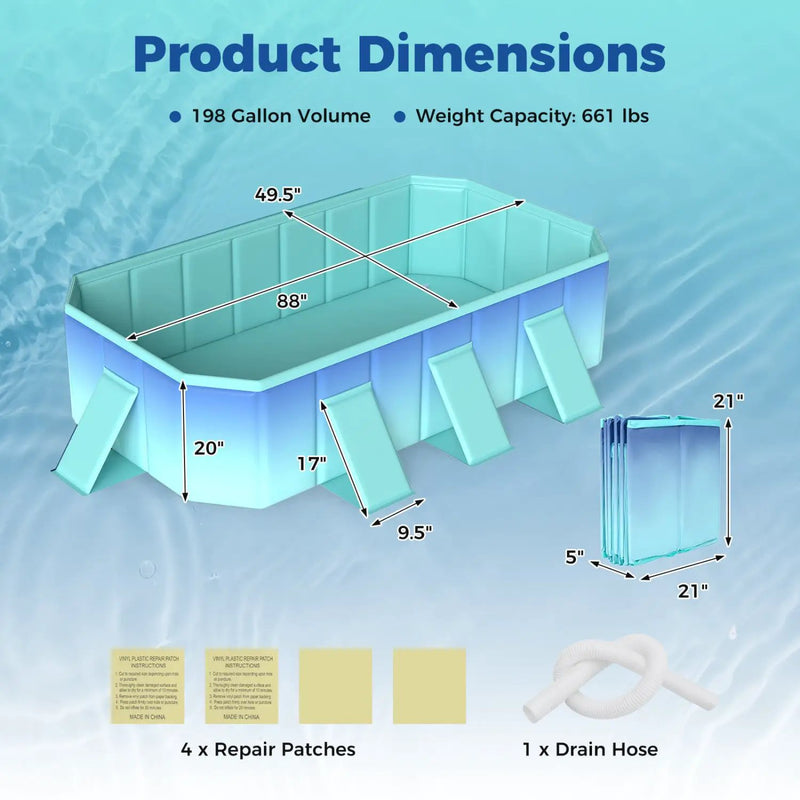 Portable Above Ground Swimming Pool with 8 Support Panels by DirectDeals