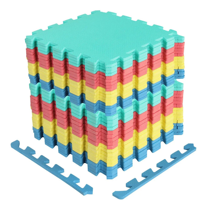 Interlocking Foam Floor Tiles 36-Pack with Borders by DirectDeals